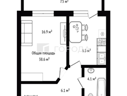 Продается 1-комнатная квартира Титова ул, 38.6  м&sup2;, 5750000 рублей
