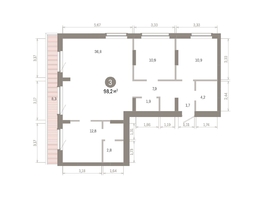 Продается 3-комнатная квартира ЖК Лебедевский квартал, д 1, 98.2  м&sup2;, 16490000 рублей