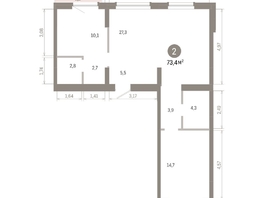Продается 2-комнатная квартира ЖК Лебедевский квартал, д 1, 73.4  м&sup2;, 12470000 рублей