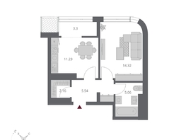 Продается 1-комнатная квартира ЖК Беринг, дом 3, 42.61  м&sup2;, 8300000 рублей