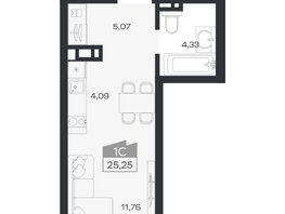 Продается Студия ЖК Ясный берег, дом 20, 25.25  м&sup2;, 5216000 рублей