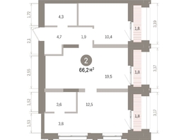 Продается 2-комнатная квартира ЖК Европейский берег, дом 32, 69.38  м&sup2;, 13350000 рублей