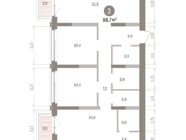 Продается 3-комнатная квартира ЖК Европейский берег, дом 32, 88.66  м&sup2;, 14420000 рублей