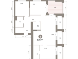 Продается 3-комнатная квартира ЖК Город на озере, 109.33  м&sup2;, 25000000 рублей