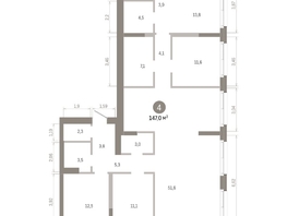 Продается 4-комнатная квартира ЖК Город на озере, 147.01  м&sup2;, 31450000 рублей