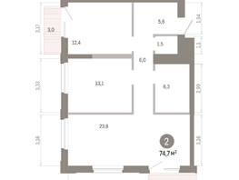 Продается 2-комнатная квартира ЖК Город на озере, 74.71  м&sup2;, 15620000 рублей
