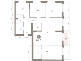 Продается 4-комнатная квартира ЖК Город на озере, 117.6  м&sup2;, 24090000 рублей