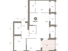 Продается 3-комнатная квартира ЖК Город на озере, 109.32  м&sup2;, 25180000 рублей