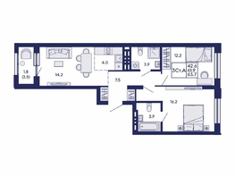 Продается 3-комнатная квартира ЖК Сила леса, корп 2, 63.7  м&sup2;, 8650000 рублей