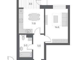 Продается 1-комнатная квартира ЖК ОСКАР, дом 1, 39.7  м&sup2;, 9870000 рублей