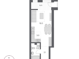 Продается Студия ЖК ОСКАР, дом 2, 32.3  м&sup2;, 7190000 рублей
