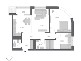 Продается 3-комнатная квартира ЖК Беринг, дом 3, 76.15  м&sup2;, 14990000 рублей