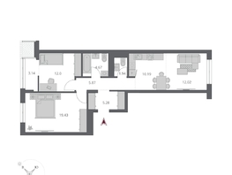 Продается 3-комнатная квартира ЖК Беринг, дом 3, 74.54  м&sup2;, 12490000 рублей