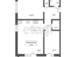 Продается 3-комнатная квартира Александра Чистякова ул, 71.4  м&sup2;, 6400000 рублей