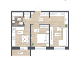 Продается 2-комнатная квартира ЖК Радуга Сибири, дом 14, 52.1  м&sup2;, 6147800 рублей