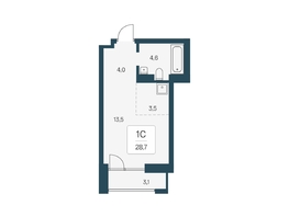 Продается Студия ЖК Расцветай на Кропоткина, дом 1, 28.7  м&sup2;, 6550000 рублей