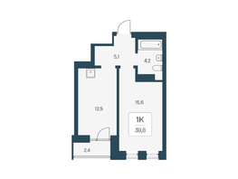Продается 1-комнатная квартира ЖК Расцветай на Кропоткина, дом 1, 39.8  м&sup2;, 8500000 рублей