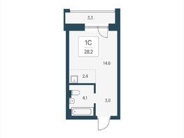 Продается Студия ЖК Расцветай на Кропоткина, дом 2, 28.2  м&sup2;, 5900000 рублей