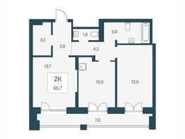 Продается 2-комнатная квартира ЖК Расцветай на Кропоткина, дом 2, 65.7  м&sup2;, 11200000 рублей
