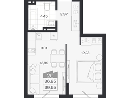 Продается 2-комнатная квартира ЖК Ясный берег, дом 20, 39.25  м&sup2;, 6711000 рублей
