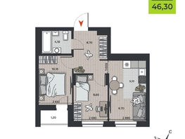 Продается 3-комнатная квартира ЖК ДНК, 46.3  м&sup2;, 6954900 рублей