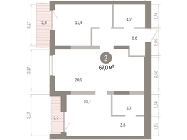 Продается 2-комнатная квартира ЖК Европейский берег, дом 46, 67.02  м&sup2;, 10710000 рублей