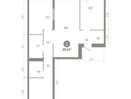Продается 3-комнатная квартира ЖК Город на озере, 90.1  м&sup2;, 17620000 рублей