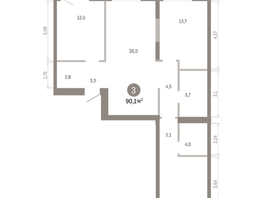 Продается 3-комнатная квартира ЖК Город на озере, 90.1  м&sup2;, 17620000 рублей