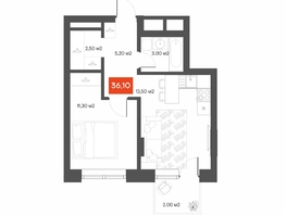 Продается 1-комнатная квартира  Квартал ЩА, 36.1  м&sup2;, 7990000 рублей