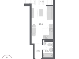 Продается Студия ЖК ОСКАР, дом 3, 32.2  м&sup2;, 6570000 рублей