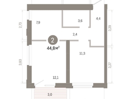 Продается 2-комнатная квартира ЖК Город на озере, 44.83  м&sup2;, 10140000 рублей