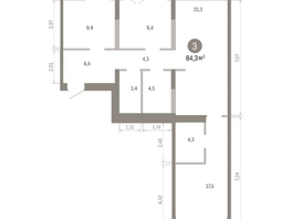 Продается 3-комнатная квартира ЖК Европейский берег, дом 45, 84.25  м&sup2;, 13020000 рублей
