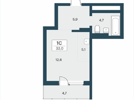 Продается Студия ЖК Расцветай на Учительской, 33  м&sup2;, 5600000 рублей