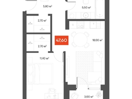 Продается 1-комнатная квартира  Квартал ЩА, сек 3.1-3.4, 47.6  м&sup2;, 9490000 рублей