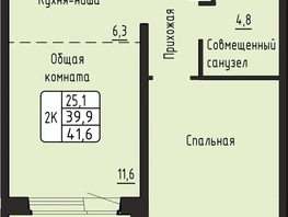 Продается 2-комнатная квартира ЖК Гренландия, Лес дом №6, 41.6  м&sup2;, 6700000 рублей