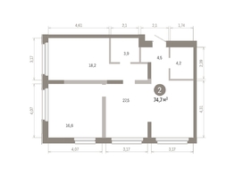 Продается 2-комнатная квартира ЖК Европейский берег, дом 46, 74.7  м&sup2;, 12270000 рублей