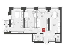 Продается 3-комнатная квартира ЖК Промышленная 7, 77.72  м&sup2;, 13318100 рублей