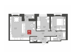 Продается 3-комнатная квартира ЖК Промышленная 7, 61.65  м&sup2;, 10133700 рублей