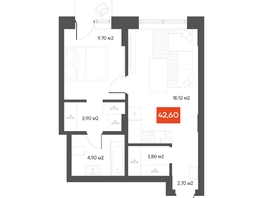 Продается 1-комнатная квартира  Квартал ЩА, 42.6  м&sup2;, 8290000 рублей