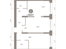 Продается 1-комнатная квартира ЖК Европейский берег, дом 32, 63.58  м&sup2;, 12300000 рублей
