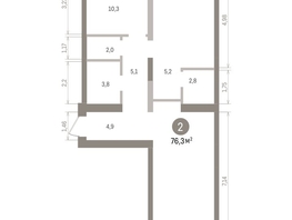 Продается 2-комнатная квартира ЖК Европейский берег, дом 32, 76.65  м&sup2;, 13150000 рублей
