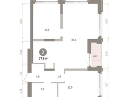 Продается 2-комнатная квартира ЖК Европейский берег, дом 32, 77.92  м&sup2;, 13920000 рублей