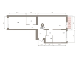 Продается 2-комнатная квартира ЖК Европейский берег, дом 32, 67.26  м&sup2;, 11250000 рублей