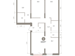 Продается 3-комнатная квартира ЖК Европейский берег, дом 32, 121.81  м&sup2;, 23210000 рублей