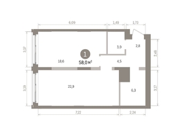Продается 1-комнатная квартира ЖК Европейский берег, дом 32, 57.99  м&sup2;, 10390000 рублей