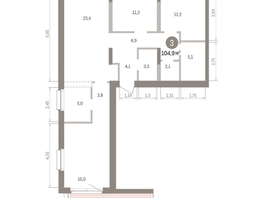 Продается 3-комнатная квартира ЖК Европейский берег, дом 32, 104.89  м&sup2;, 20330000 рублей