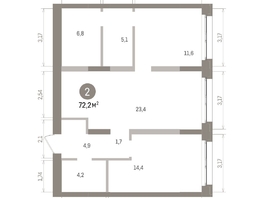 Продается 2-комнатная квартира ЖК Европейский берег, дом 32, 72.16  м&sup2;, 12100000 рублей