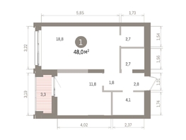 Продается 1-комнатная квартира ЖК Европейский берег, дом 32, 48  м&sup2;, 10090000 рублей