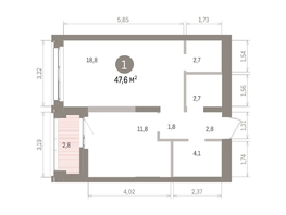 Продается 1-комнатная квартира ЖК Европейский берег, дом 32, 47.56  м&sup2;, 9960000 рублей