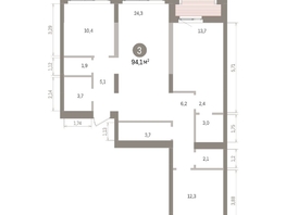 Продается 3-комнатная квартира ЖК Европейский берег, дом 32, 94.81  м&sup2;, 15850000 рублей